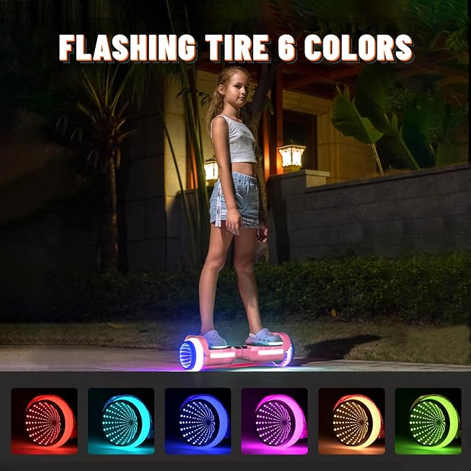SIMATE Scooter, Colorful LED Light-Up Wheels, Bluetooth Speakers and APP, Dual 250W Motors, 8.5 mph Max Speed & 8.5 Miles Max Range, Gifts for Kids Adults Girls Boys