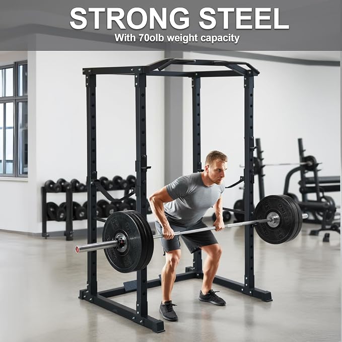 Fitvids Multiple Specifications Power Cage Squat Rack, Includes J-Hooks and Safety Straps, Other Optional Accessories