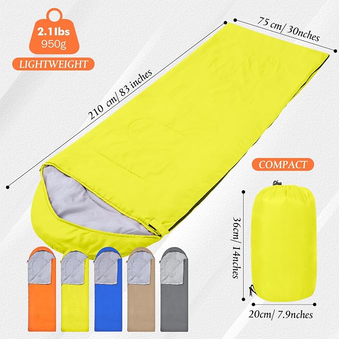 Macarrie 10 Pcs Bulk Sleeping Bags for Adults 0 Degree Waterproof Emergency Sleeping Bags with Compression Sack for Camping Hiking Backpacking Outdoor Activities
