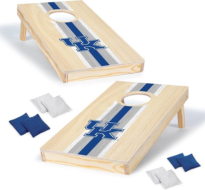 Wild Sports College Portable Size 1' x 2' Solid Wood Cornhole Set with Direct Print HD Team Graphics – Travel Size