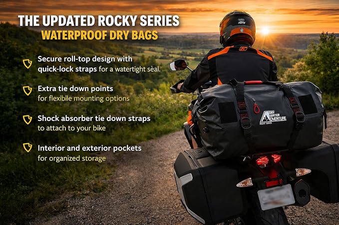 Waterproof Duffel Bag 120L - Marine Grade Dry Bag with Tie Down Straps for Motorcycle Touring, Boating, Camping | Roll Top Seal