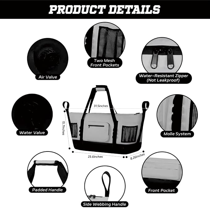 MORXPLOR Insulated Fish Cooler Kill Bag with Flat Bottom-26x18 31x14 40x16 50x18 60x20 70x25 Inches Waterproof Fishing tackle Kill Cooler Bag