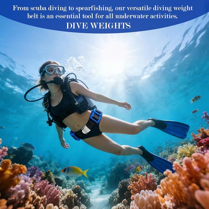 4 Pcs Scuba Weight Belt,Diving Weight Belt with Metal Block Buckle Coated Dive Weights Nylon Dive Belt Suitable for Free Diving