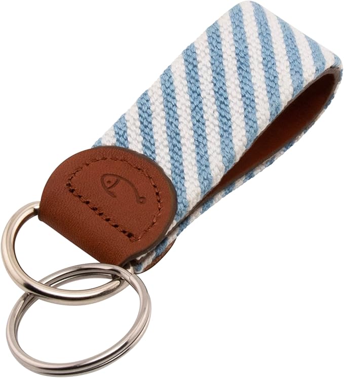 Leather Hand-Stitched Needlepoint Key Fob or Key Chain