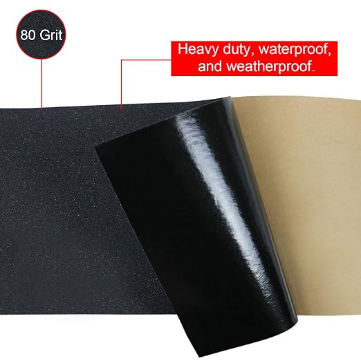 Black Diamond Self Adhesive Grip Tape - Anti Slip Traction Tape - Non Skid Tape - Anti Slip Tape Grippy Strips for Stairs, Ramps, Boat Grip 4" x 10' Black with Cleaning Stick
