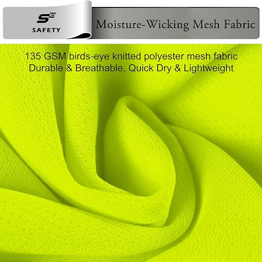 sesafety T Shirts for Men Personalized T Shirts for Men Crewneck Safety Shirts with Pocket Loose Fit Heavyweight Short-Sleeve Pocket T-Shirt Yellow