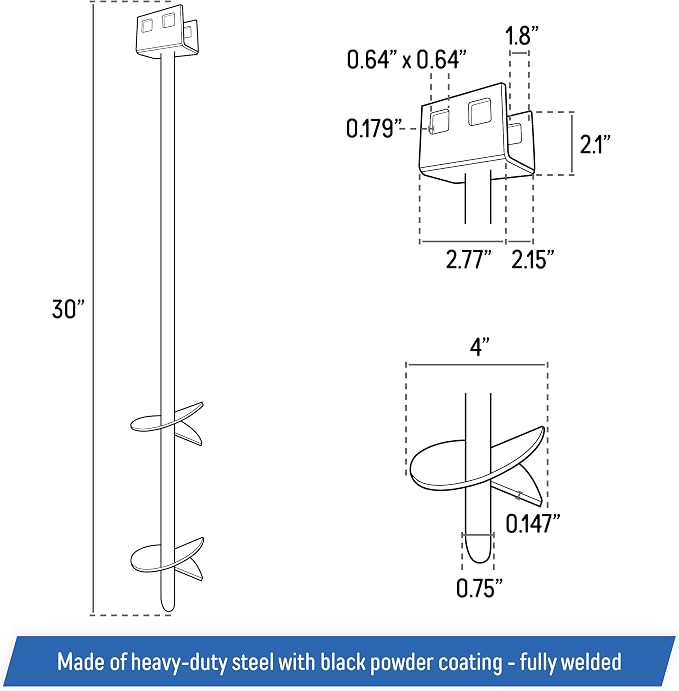 3/4" x 30" Mobile Home Double Disk Earth Auger Anchor, Heavy Duty Steel - RV, Camping, Tents, Trampolines, Deer Stands (2 Pack)