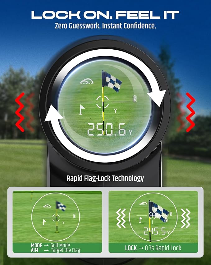 Range Finder Golf 1700 Yards - Golf Rangefinder with Slope, Magnetic Stripe - 6.5X Magnification, Flag Pole Locking Vibration - 0.5 Yard Accuracy Golf Laser Rangefinder, Rechargeable Range Finders