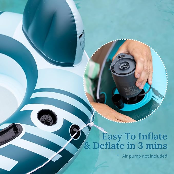 Heavy Duty 2 Person River Tubes for Floating with Cooler Inflatable Floating Lounger Premium Water Rafts Pool Float Above Lake and River for Adults Double Green