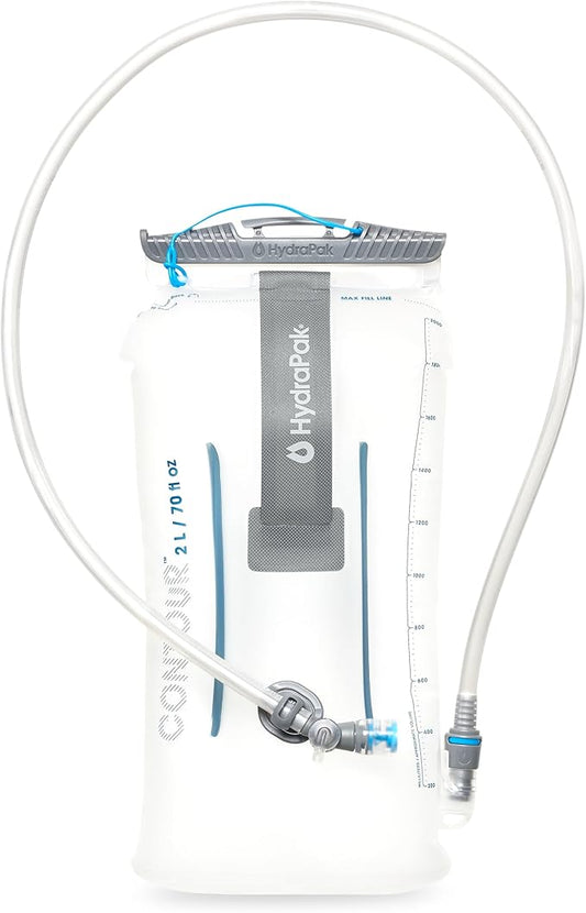 HydraPak Water Reservoir (1.5L, 2L, 3L) - Hydration Bladder Fits Most Backpacks – High-Flow Bite Valve, Leak Proof, Fully Reversible, and Dishwasher Safe