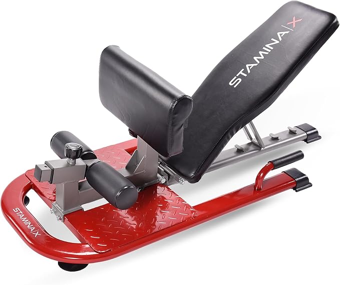 Stamina X 4-in-1 Fitness Bench - Adjustable Weight and Foldable Exercise Bench Roman Chair with Smart Workout App - Up to 250 lbs Weight Capacity | Adjustable Weight and Foldable Exercise Bench Roman Chair with Smart Workout App; Up to 250 lbs Weight C...