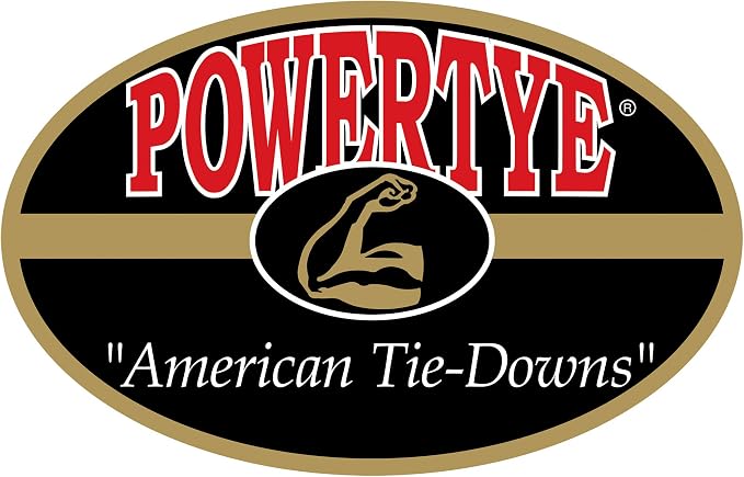 PowerTye - 1 inch x 10ft Long Retractable Ratchet Tie Down Strap with Latch Hooks - Self-Retracting Ratchet, Ideal for Motorcycle, ATV, and Light Cargo, Includes Nylon Storage Bag, Black (Pair)