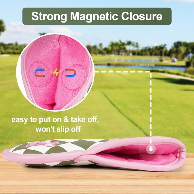 Craftsman Golf Club Cover Golf Head Cover for Driver Fairway Hybrid/Utility Woods Headcover Set Putter Head Cover for Mallet Blade DF3