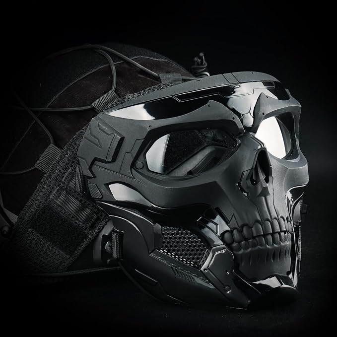 Guayma Airsoft Paintball Mask Tactical Full Face Cyberpunk Balaclava Mask For Halloween Cosplay Costume Movie Props