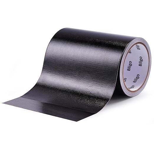 Heavy Duty Waterproof Repair Tape 6 Inch x 25 FT for RV Awning, Tent, Tarp, Sail and Boat Cover, Outdoor Fabric Repair Patch, UVproof, Multipurpose Black