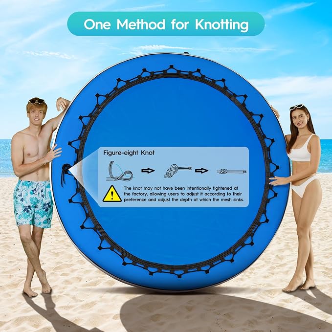 CALOBANA Round Floating Ring Inflatable Water Hammock Heavy Duty River Floats Lake Raft for Adults Tanning Pool Lounger Float Island Platform Pad Mat for Party