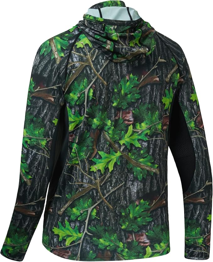 BASSDASH Men's UPF 50+ Camo Long Sleeve Hunting Fishing Hoodie Shirt