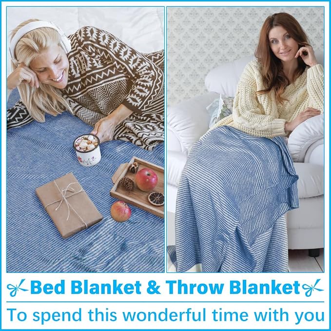 Oversized Turkish Beach Towel Blanket XXL Cotton Sandproof Towels Boho Woven Extra Large Big Sand Free Giant Throw Blankets Huge Quilt XL Picnic Camping Necessities Cloud For Adult Gifts Blue