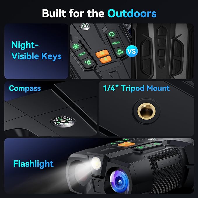 4K Night Vision Goggles for Adults: 4.5" HD Large Screen Digital Night Vision Device with 5000mAh Battery - Outdoor Exploration & Camping Gear Gifts for Men Husband