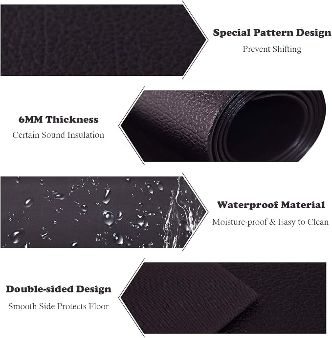 Goplus Thicken Treadmill Mat for Hardwood Floors High Density Waterproof PVC, Floor Protector Pad for Exercise Equipment for Home and Gym Use, Large Size