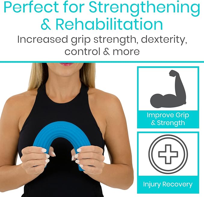 Vive Flex Therapy Bar for Tennis Elbow Relief (Medium) - Physical Therapy Aid, Improve Tendonitis & Grip Strength - Resistance for Golfers, Hand, Epicondylitis, Equipment- Strengthens Wrist & Forearm