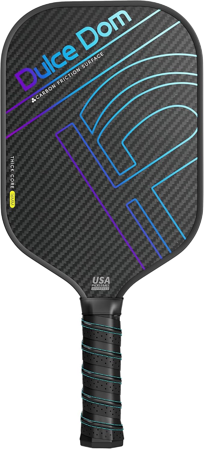 Dulce DOM Pickleball Paddles Set of 2/4 - USAPA Approved, 4 Indoor Outdoor Pickleball Balls, Fiberglass Surface Paddle Racket with Cover Bag, Ideal Training Equipment Gift for Men & Women