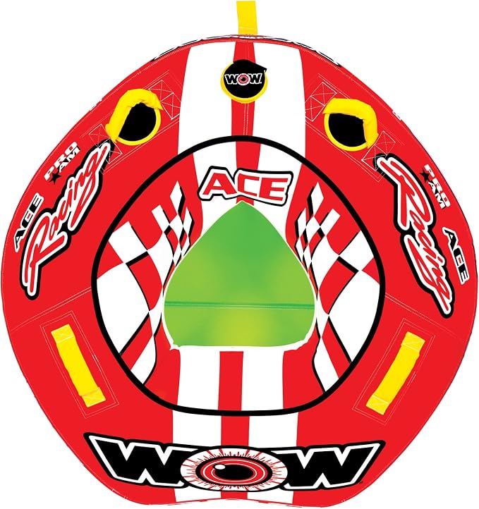 Wow Sports World of Watersports Ace Racing Boat Tube 1 Person Inflatable Towable Tube for Boating, 15-1120