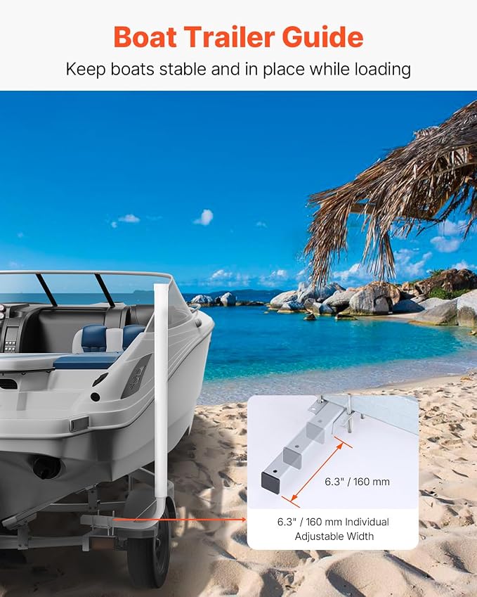 VEVOR Boat Trailer Guide, 16.7"- 60″ Adjustable Design Trailer Guide Poles, 2PCS Trailer Guide-Ons for Ski Boat, Fishing Boat or Sailboat Trailer