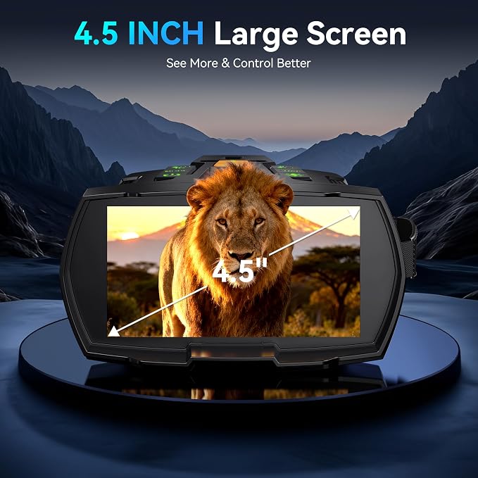 4K Night Vision Goggles for Adults: 4.5" HD Large Screen Digital Night Vision Device with 5000mAh Battery - Outdoor Exploration & Camping Gear Gifts for Men Husband