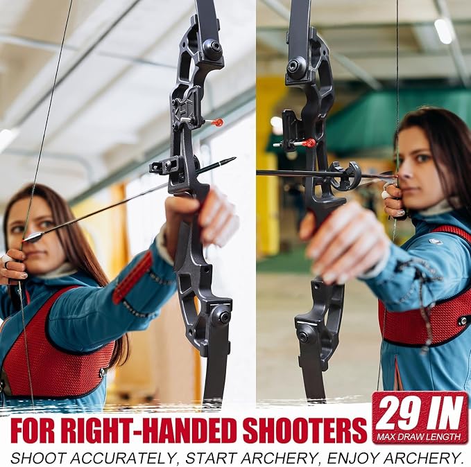 D&Q Bow and Arrow Set for Adults Recurve Bow 30lb 40lb for Beginner to Intermediate Recurve Bows for Adults Beginner Training Practice Target