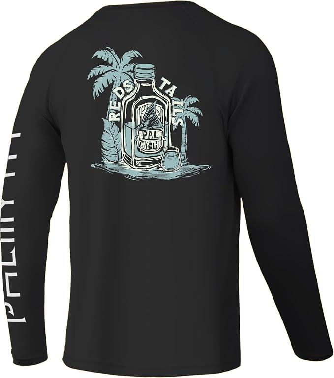 Palmyth Fishing Shirts for Men Long Sleeve UPF 50+ T Shirt Sun Protection | Quick Dry, Sun Protection, Myth-Cool Fabric, Fish Print, Moisture Wicking, Stretchy, Breathable, Fishing,Boating,Outdoor Wear