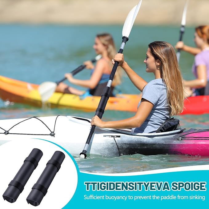 Hiboom 2 Pcs Paddle Float Kayak Paddle Accessory Adjustable Oxford Cloth Paddleboard Stand Up Accessory High Density Foam with Hook and Loop Closure Flotation Kayaks Canoe Paddles