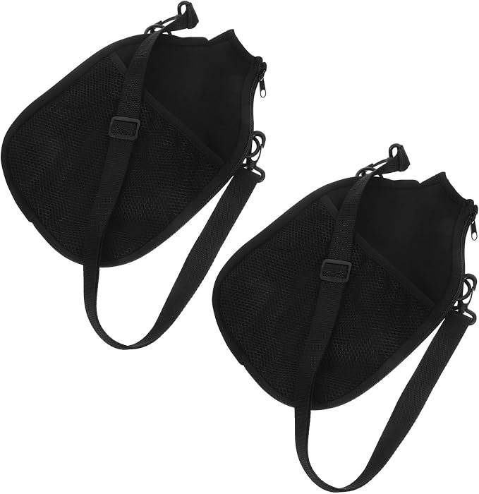 VICASKY 2pcs Neoprene Table Tennis Racket Protective Covers with Mesh Pocket and Shoulder Strap, Waterproof Oxford Cloth Paddle Cases, Portable Design for Travel and Beach Outings
