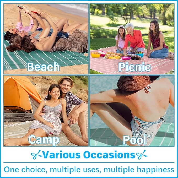 Vikumond Oversized Turkish Beach Towel Blanket XXL Cotton Sandproof Towels Boho Woven Extra Large Big Sand Free Giant Throw Blankets Huge Quilt XL Picnic Camping Necessities Cloud for Adult Gifts