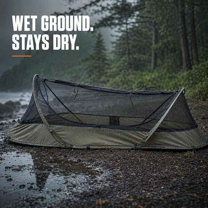 USGI Industries Bivy Tent | Lightweight Single Person Sleeping Net System for Outdoors, Camping, Survival, Hiking, Backpack | Mesh Protection
