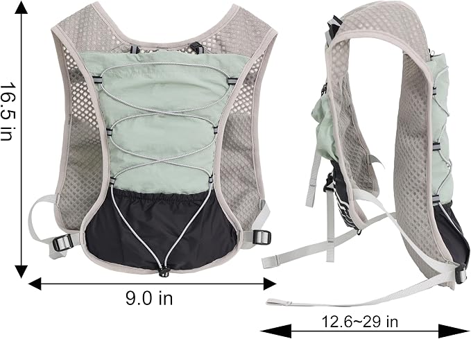 Hydration Running Vest for Women Men, Water Vest Backpack 2L, Lightweight Hydration Pack Water Backpack for Hiking, Trail Marathon Race