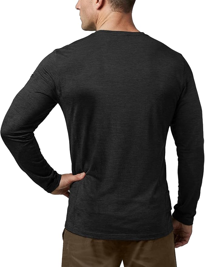 CQR Men's UPF 50+ Sun Protection Long Sleeve Quick Dry Athletic Shirts, Stretch Running Workout Hiking T-Shirts