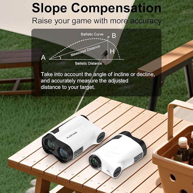 Precision Laser Rangefinder for Golf & Hunting, 800/1000/1300 m Range, 6X Magnification, Flagstick Locking with Flash Prompt, Slope Compensation & Angle Measurement, 0.3s Fast Measurement