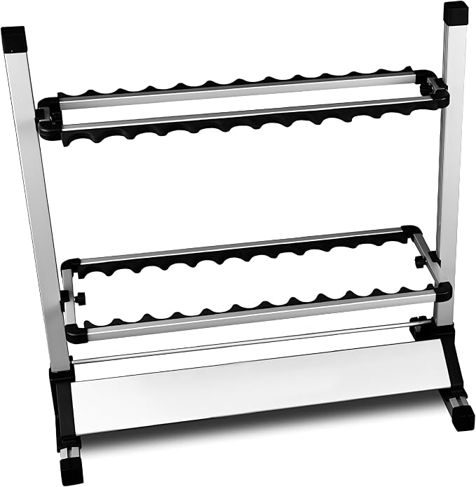 Fishing Rod Rack - Aluminum Alloy Rod Holder, Holds Up to 24 Rods, Fishing Pole Storage Organizer for Garage or Home