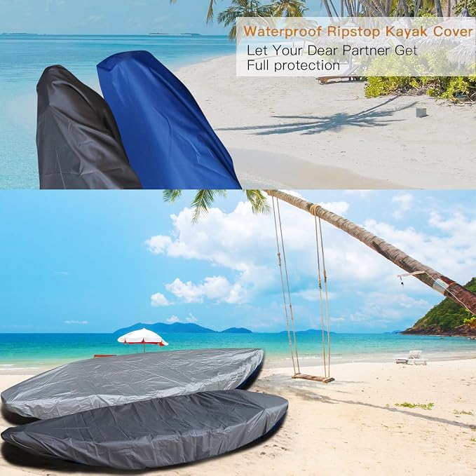 420D Durable 2.6m-6m/7.8-18ft,7 Sizes, 9 Color Durable Kayak Cover Canoe Cockpit Dust Cover, Waterproof UV Sunblock Shield Protector for Fishing Boat,Kayak,Canoe,Paddle Board