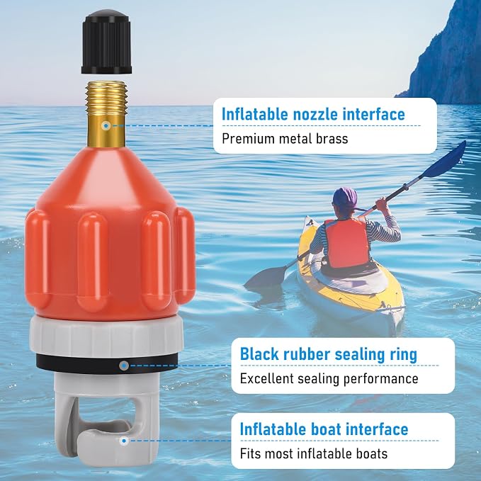 2PCS SUP Pump Adapter, Sturdy Air Valve Adapter with Strong Sealing, Universal Inflation Adapter for Stand Up Paddle Board, Inflatable Kayak and Water Sports Inflatables