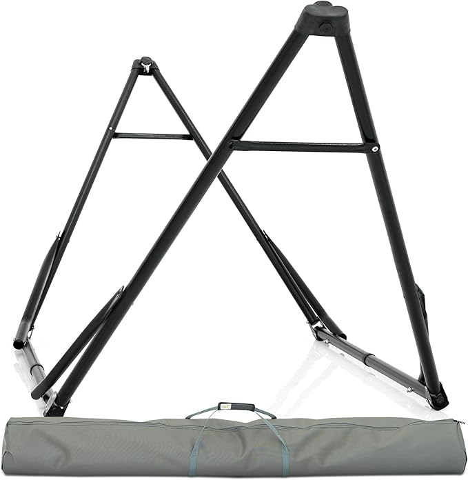 Tranquillo Unity Hammock Stand, Collapsible Camping Hammock and Stand, 800 lbs Capacity Steel Double Hammock Stand for 2 Persons, Steel Frame - Black