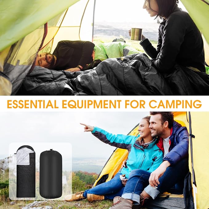 Macarrie 10 Pcs Bulk Sleeping Bags for Adults 0 Degree Waterproof Emergency Sleeping Bags with Compression Sack for Camping Hiking Backpacking Outdoor Activities