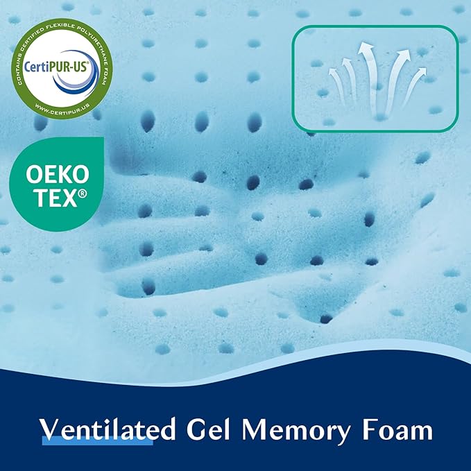 Flat Pillow for Stomach and Back Sleepers, Ultra Thin Pillow for Sleeping, Cooling Gel Slim Stomach Sleeping Pillows for Shoulder Neck Pain Relief, Low Profile Memory Foam Pillows 2.75-inches