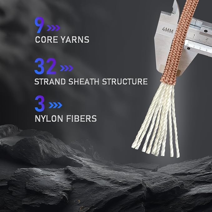 Paracordland-750LB Paracord Rope-100ft/500ft/1000ft- 9 Strand Parachute Spool Cord Heavy Duty String Ideal for Survival Gear Bracelet Camping Hikig Fishing-Wolf Brown-500FT