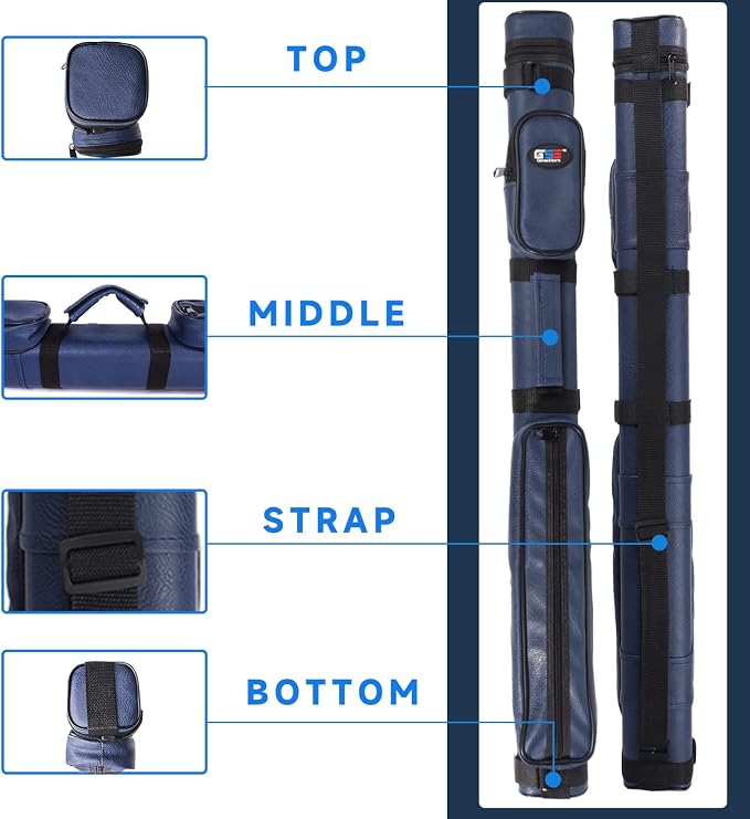 GSE Games & Sports Expert 2x2 Deluxe Hard Billiard Pool Cue Stick Carrying Case, Billiard Cue Case, Billiards Accessories (Several Colors Available)
