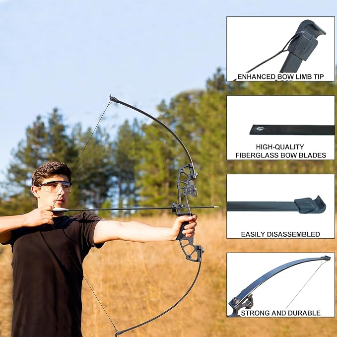 D&Q Bow and Arrow Set for Adults Recurve Bow 30lb 40lb for Beginner to Intermediate Recurve Bows for Adults Beginner Training Practice Target
