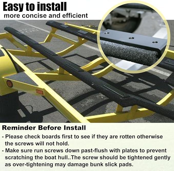 20PCS Heavy Duty Boat Trailer Bunk Slide Pads, 3"x10", Smoother Glide for Enhanced Boat Support and Protection