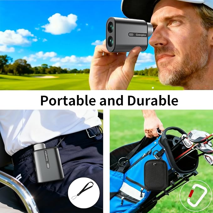Golf Rangefinder with Slope, 900 Yards Range Finder for Golf/Hunting, +1 Yard Accuracy 6.5X Magnification Flag Pole Locking Rechargeable Laser Rangefinders for Men Women