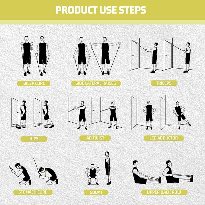 VEICK Resistance Bands Set, 10-150 LBS Stackable Exercise Bands with Handles, Ankle Straps & Door Anchor, Workout Bands for Home Gym, Yoga, Pilates, Physical Therapy for Men Women